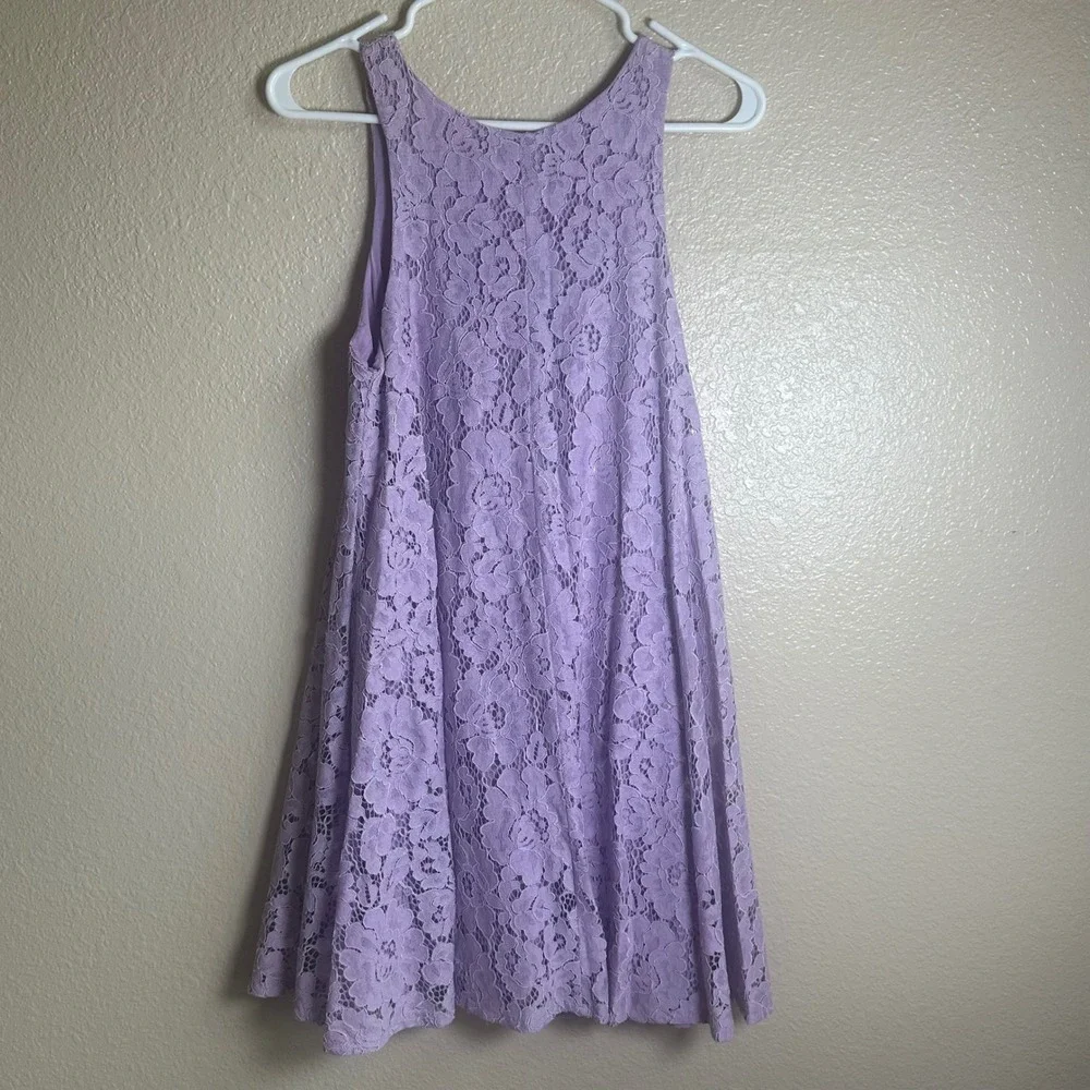Altar'd State Lavender Purple Floral Lace‎ Sleeveless Boho Fairy Shift Dress Med